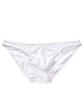 Men's black ice silk triangle briefs shorts with low waist design and quick-drying nylon fabric