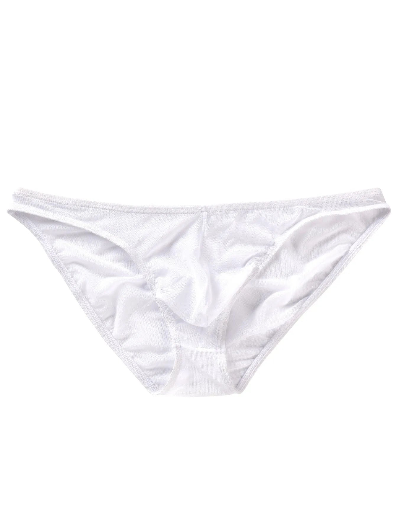 Men's black ice silk triangle briefs shorts with low waist design and quick-drying nylon fabric