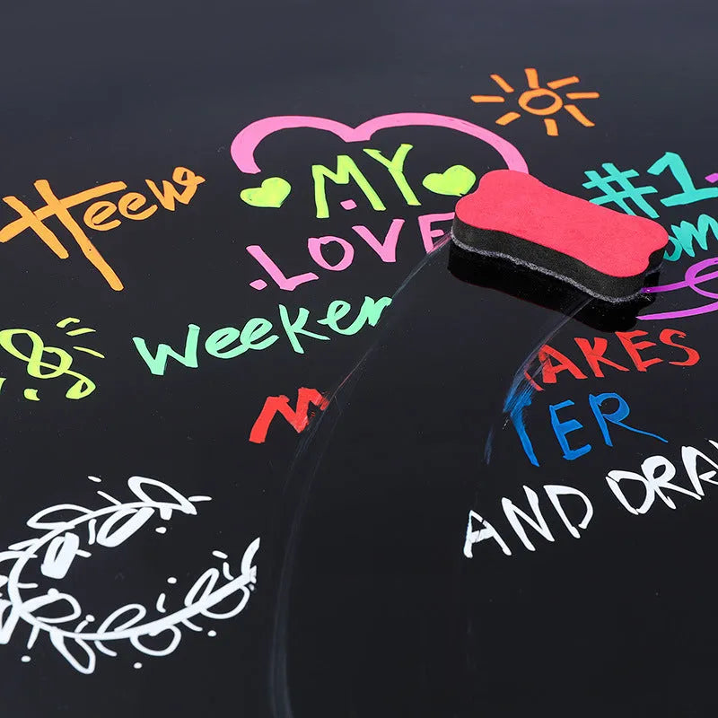 6mm fluorescent board highlighter pen set with oblique shape and pressure valve design