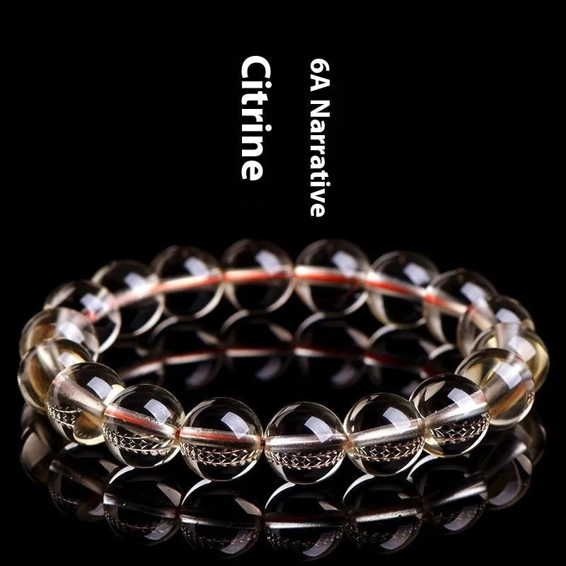 Natural citrine scattered beads ball bracelet showing polished gemstone beads in an original design.