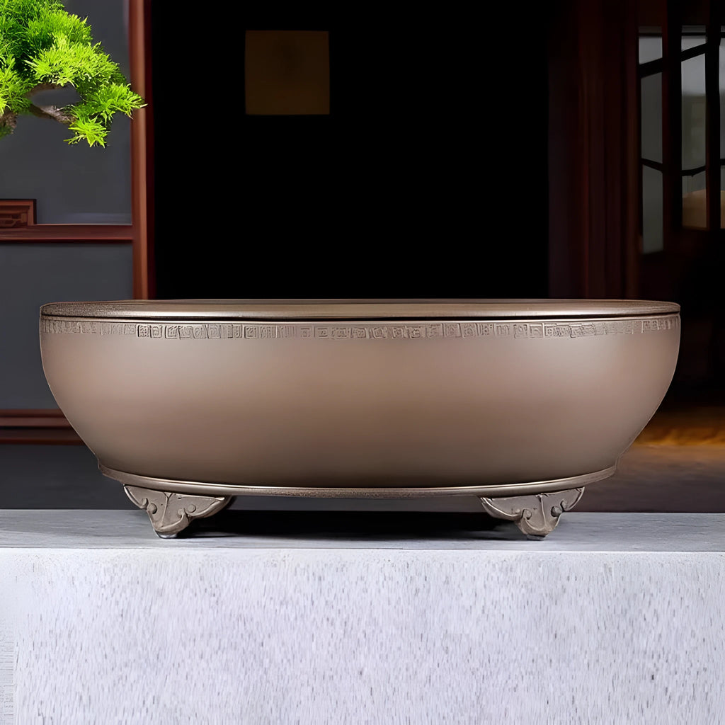 Handmade oval purple sand flowerpot classical planter 50cm length