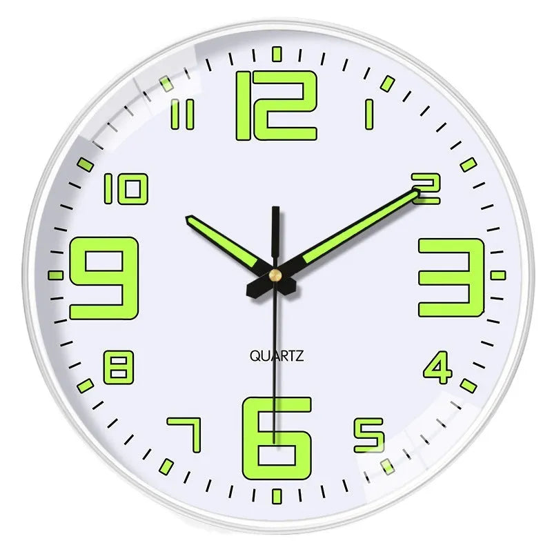 8 inch luminous wall clock with modern design in plastic construction
