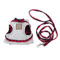 Red cat harness with 125cm traction rope, knitted fabric and cotton cloth, sizes XS S M