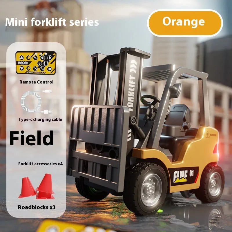1:64 scale alloy Bluetooth remote control forklift model with obstacle course accessories