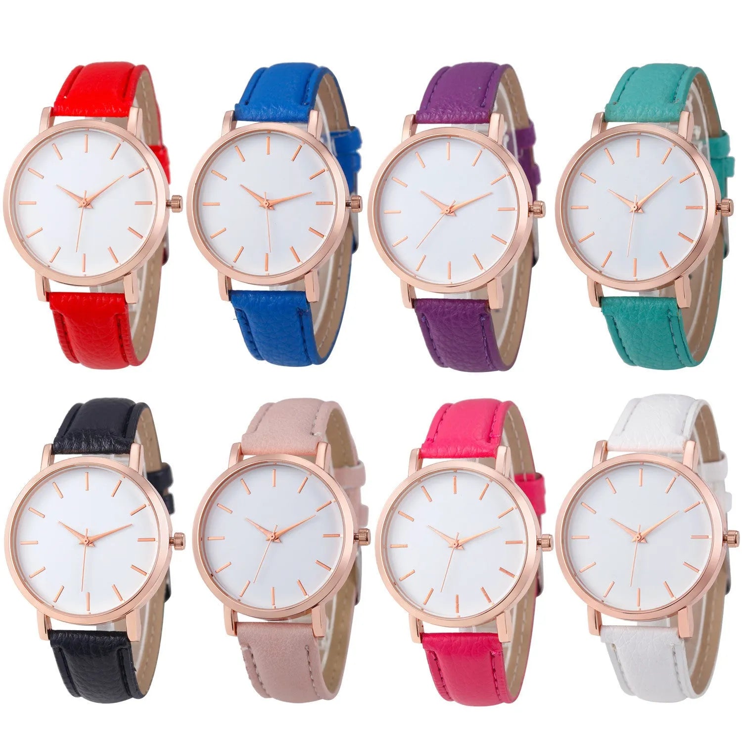 35.5mm square alloy quartz watch with PU leather strap in various colours
