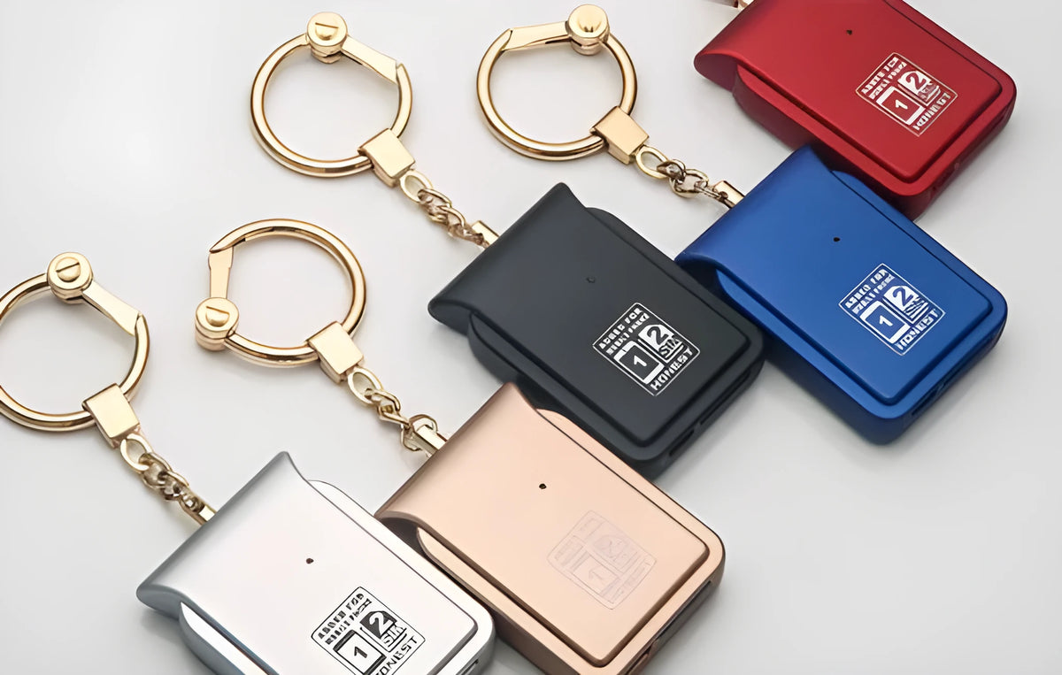 Bluetooth dual SIM adapter keychain for iPhone with leather finish and micro USB charging port