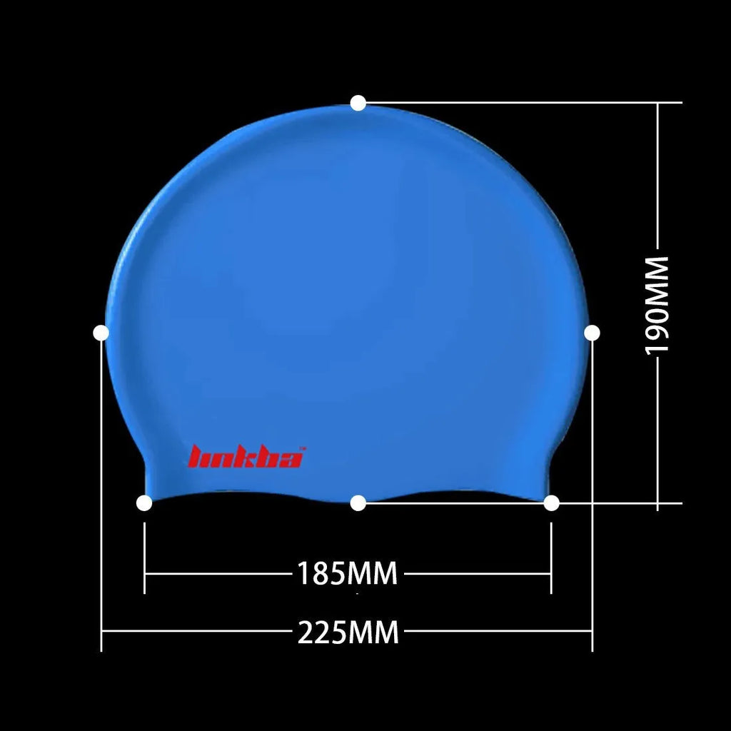 Professional waterproof silicone swimming cap with printed letters pattern in choice of five colours