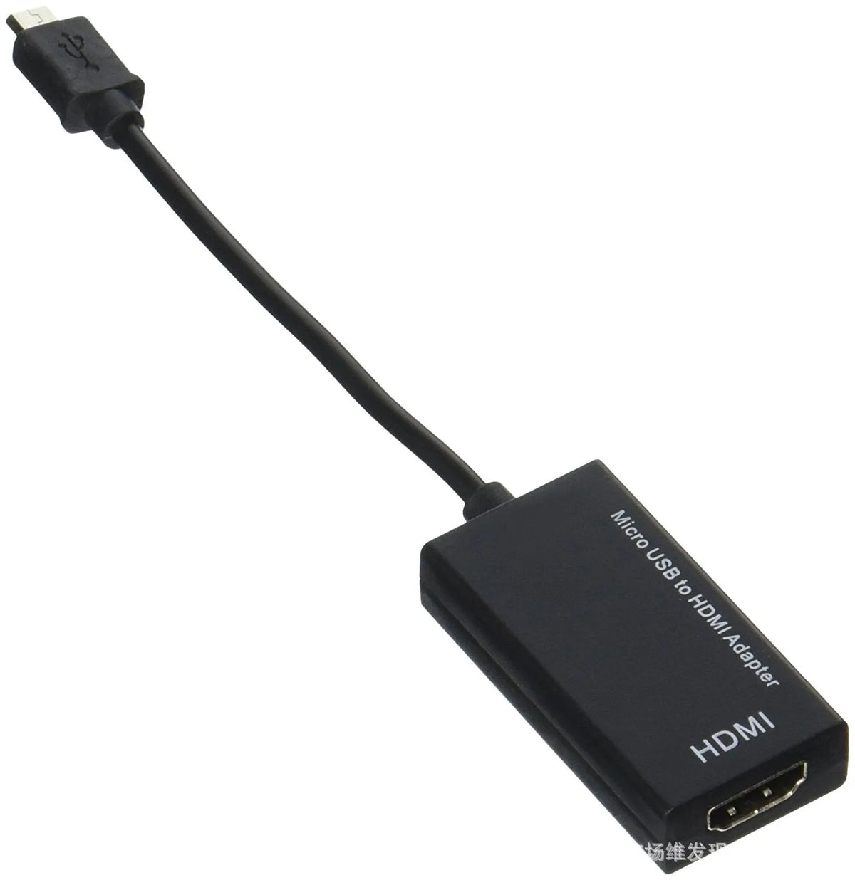 Black HD to HDMI adapter cable with compact handset design for component to HDMI signal conversion
