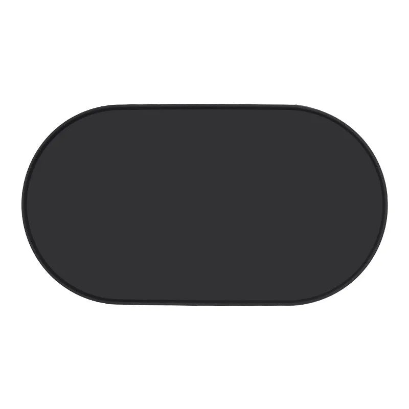 Silicone waterproof placemat for cat food and water bowls in green, beige, black, or purple.
