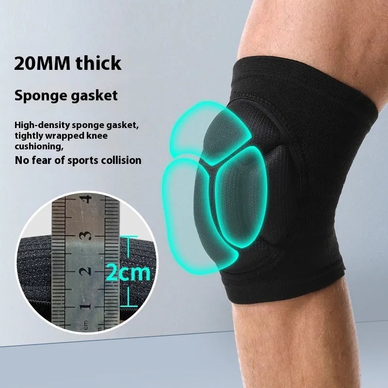 Black and blue thick sponge dance kneepads for volleyball and sports protection