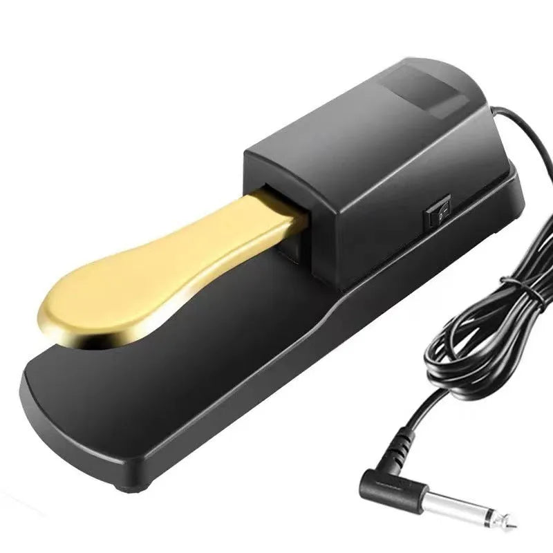Universal keyboard sustain pedal with ABS plastic body and anti-slip rubber base
