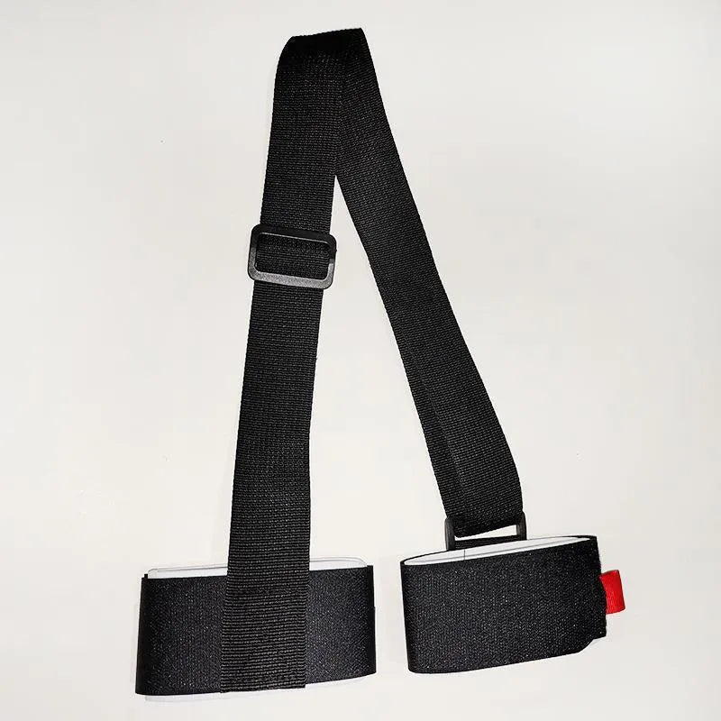 Adjustable skiing bandage shoulder strap in nylon polyester blend with double-board design