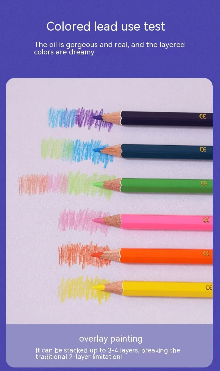 Set of wooden colouring pencils in a pack, showing options for 12 or 24 colours.