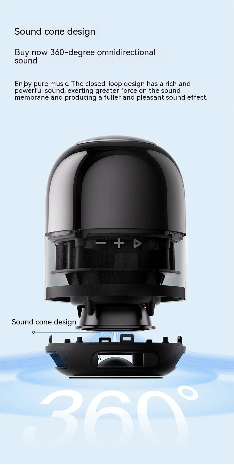 Portable Bluetooth speaker with memory card slot and built-in 2000 mAh battery in colourful version colours