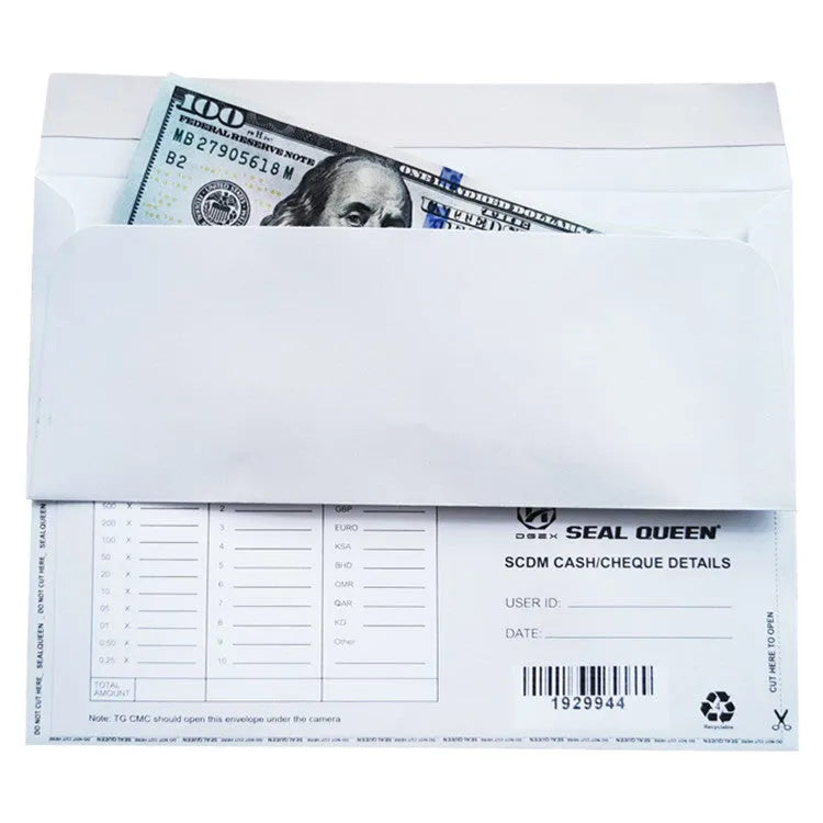 Blue confidential security envelope with tamper-evident self-adhesive seal measuring 105 x 240mm