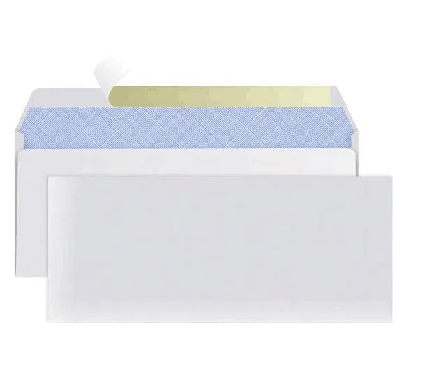 Blue confidential security envelope with tamper-evident self-adhesive seal measuring 105 x 240mm