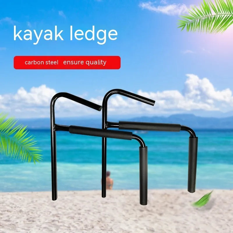 Carbon steel kayak and surfboard wall hanger rack for indoor storage