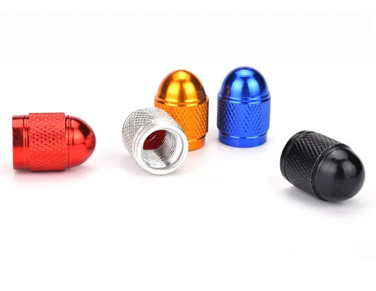 Aluminium alloy mountain bike tyre valve cap in five colour options