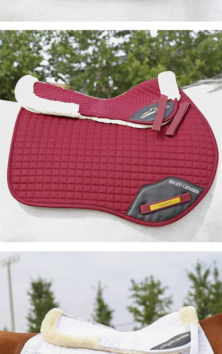 Riding shock absorption wool pad for equestrian and cycling waist protection in multiple colours