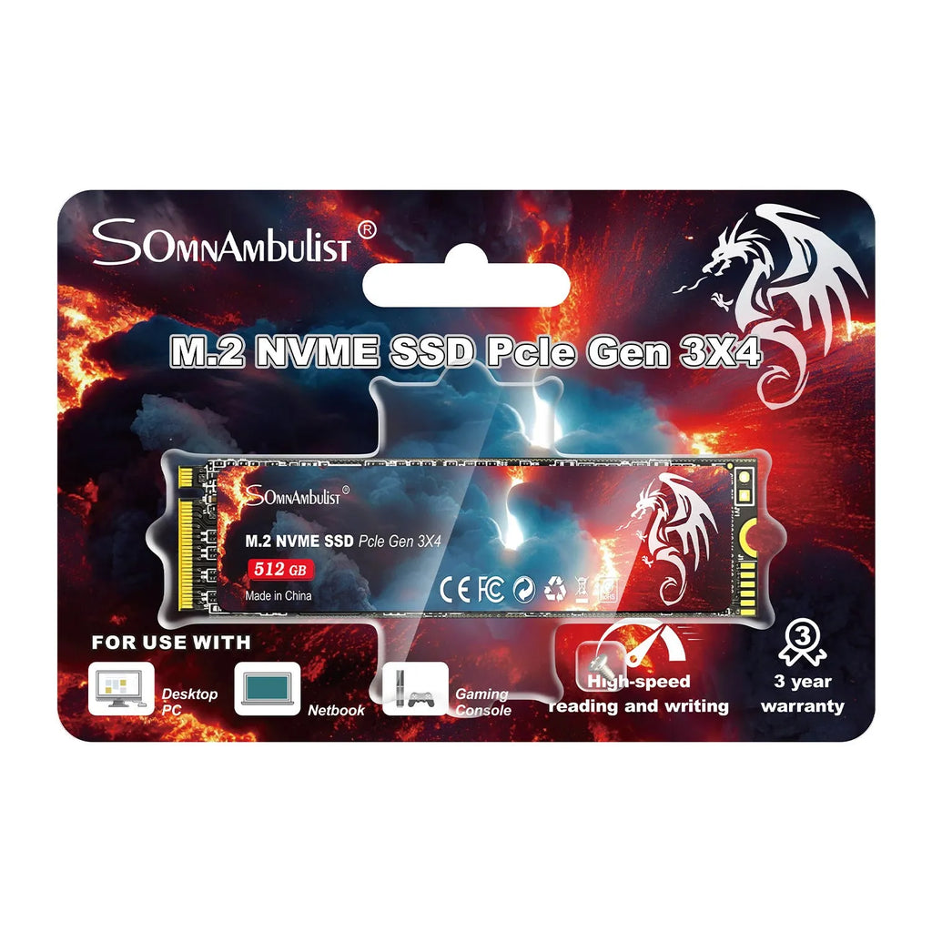 M.2 NVMe Solid State Drive with PCIe 3.0 interface measuring 80mm x 22mm