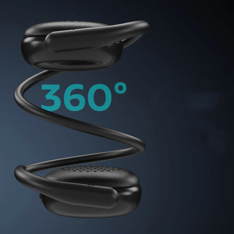 Black bone conduction Bluetooth sports headset with Jerry chip, 15m range, Type-C charging, ABS body