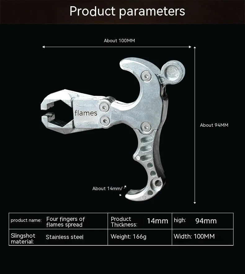 Zinc alloy two-axis harpoon clip release aid with stainless steel spring for flame dispensing
