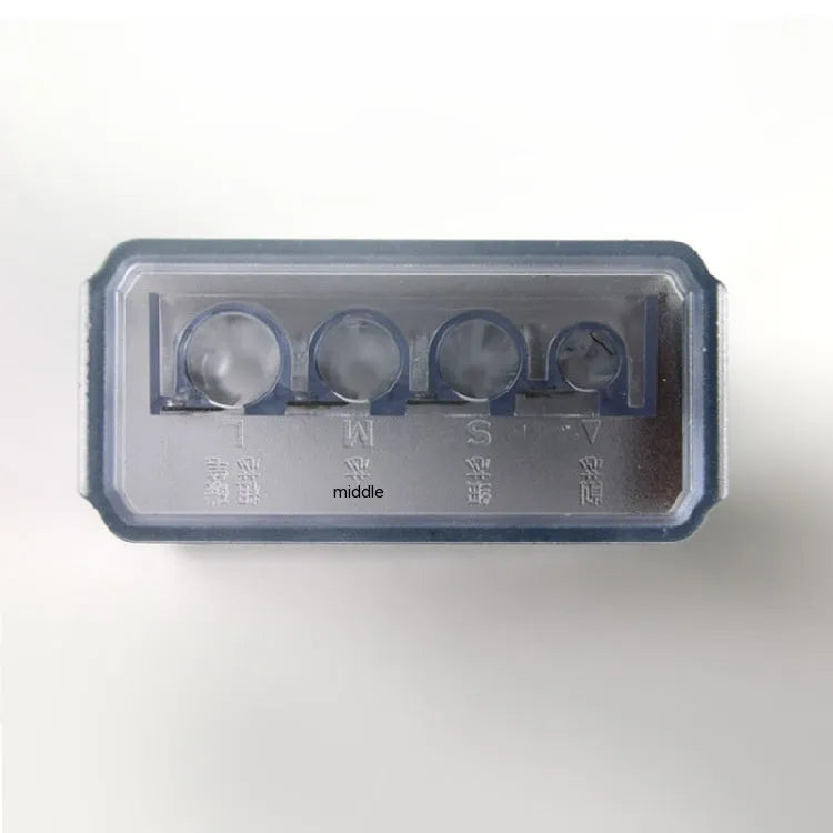 Geometric plastic pencil sharpener with four holes and screwdriver tool
