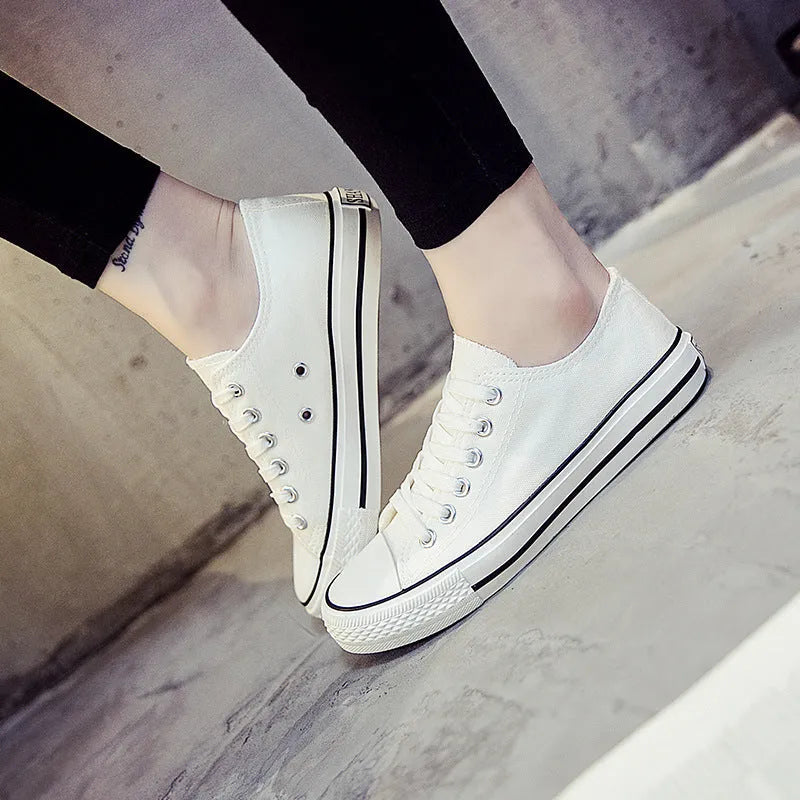 Women's solid colour canvas casual shoes available in multiple sizes