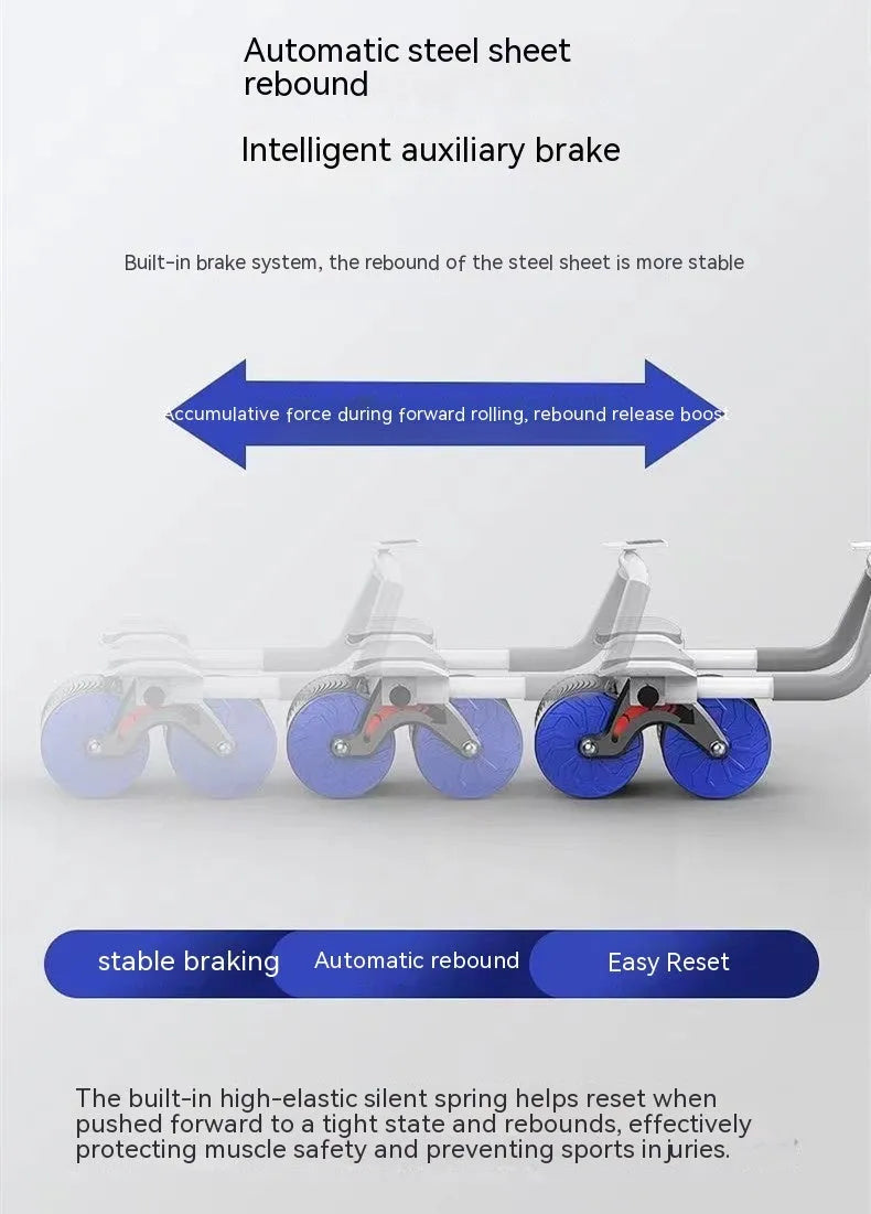 Automatic rebound abdominal exercise wheel with locking edge yoga mat set for core workouts