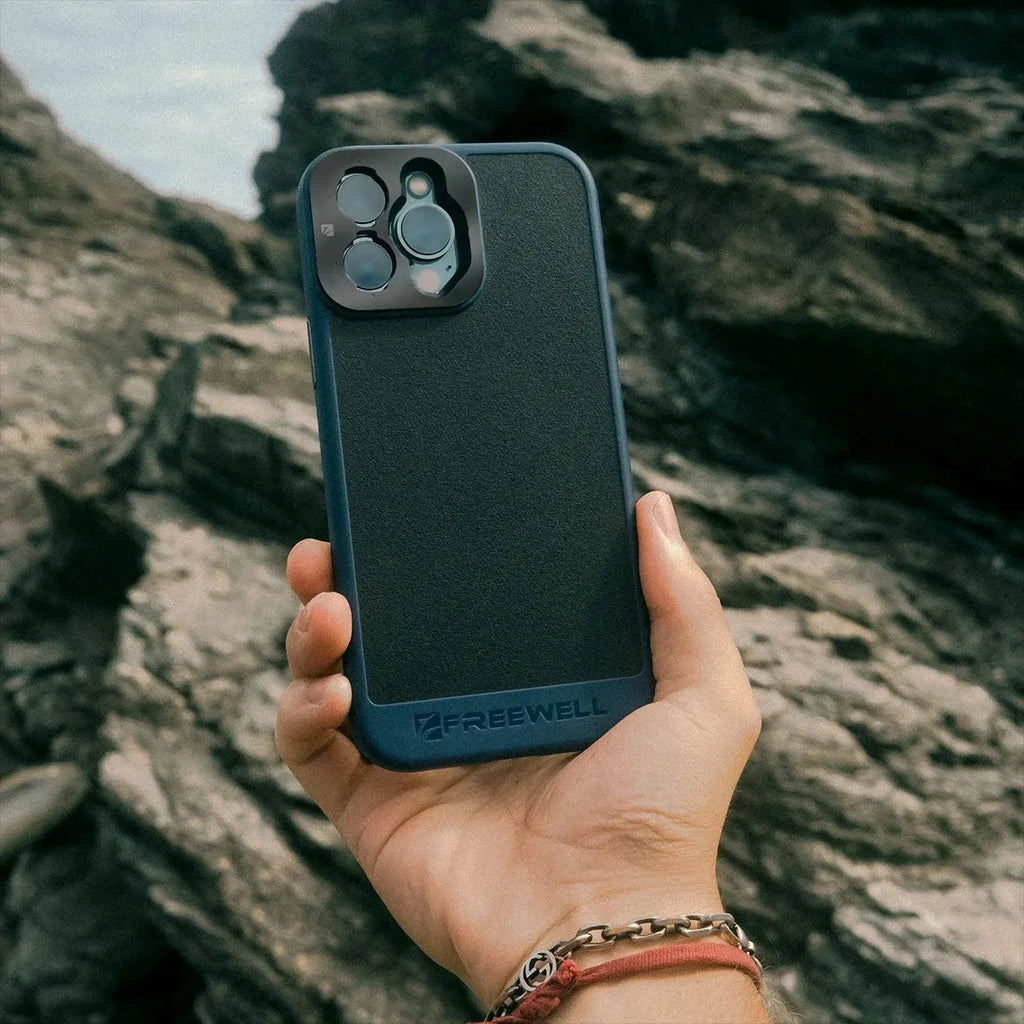 Black compatible phone case for iPhone 13 Pro, 14 Pro and 15 Pro models.