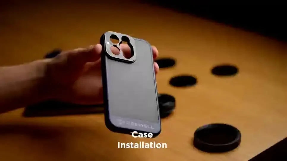 Black compatible phone case for iPhone 13 Pro, 14 Pro and 15 Pro models.