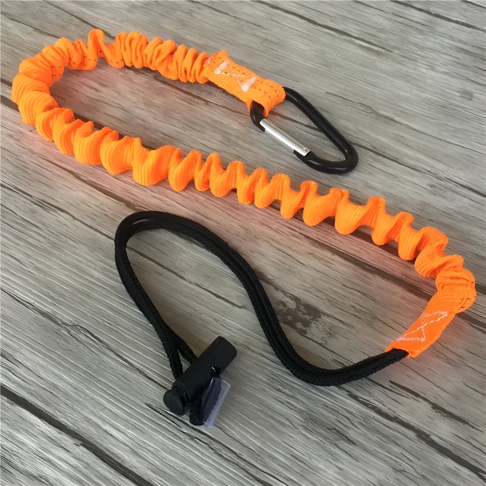 Orange fishing rod safety rope with 90cm length for fall protection and 10kg load capacity