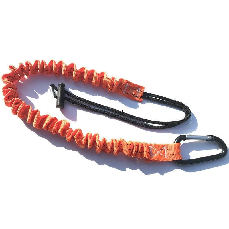 Orange fishing rod safety rope with 90cm length for fall protection and 10kg load capacity