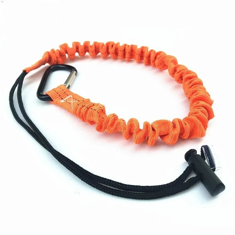 Orange fishing rod safety rope with 90cm length for fall protection and 10kg load capacity