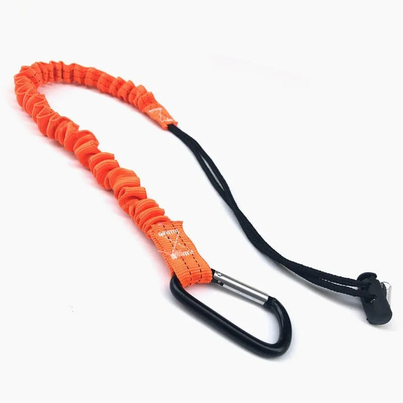 Orange fishing rod safety rope with 90cm length for fall protection and 10kg load capacity