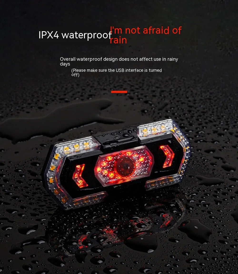 Black wireless remote control car taillight with USB charging port and LED bulbs