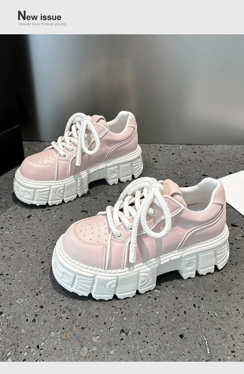Women's beige and pink leather loafers with solid colour design and foam rubber soles