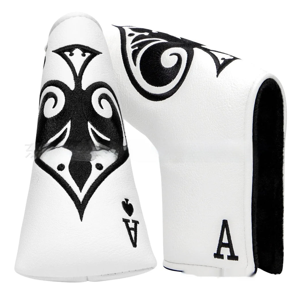 PU material golf putter sleeve accessory shown in one of three available colour options
