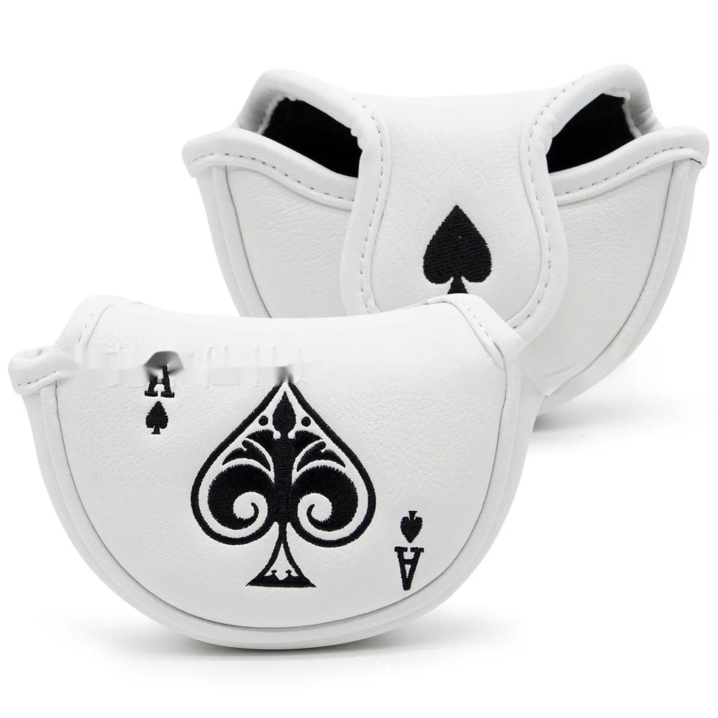 PU material golf putter sleeve accessory shown in one of three available colour options
