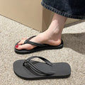PVC casual flip flops for men with a toe-covering design and textured non-slip soles.