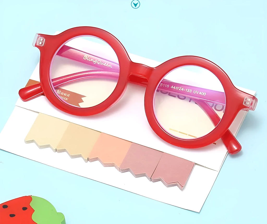 Retro round frame blue light blocking glasses in six colour variations