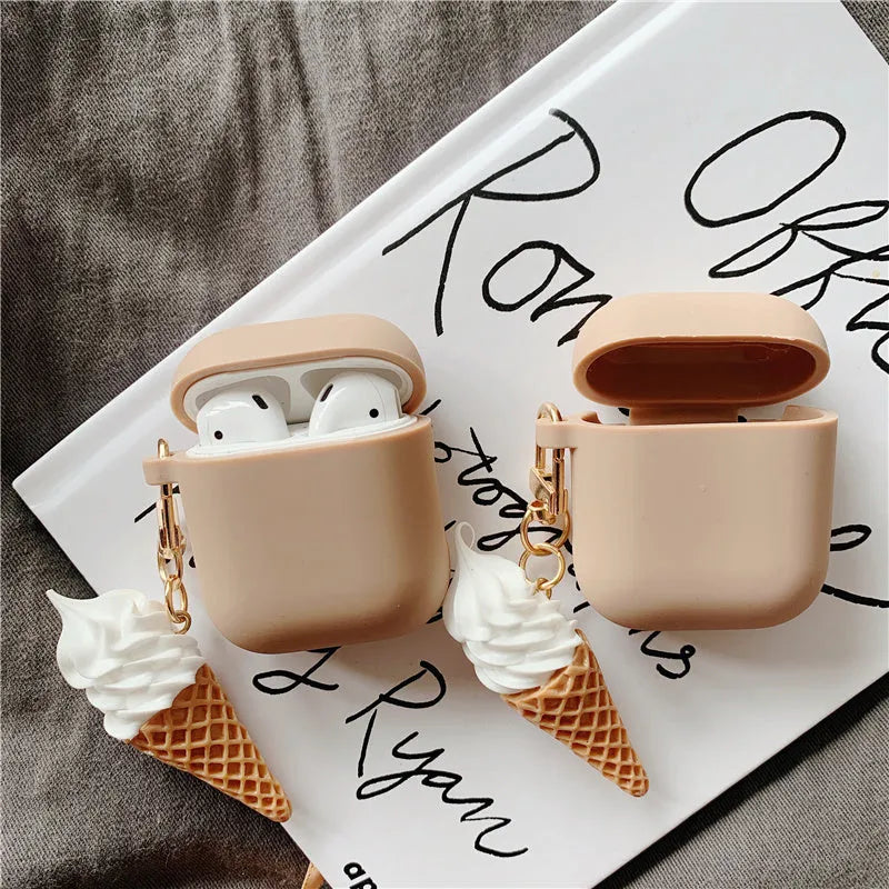 Cylinder ice cream design silicone AirPods 2 case protector in selected colour