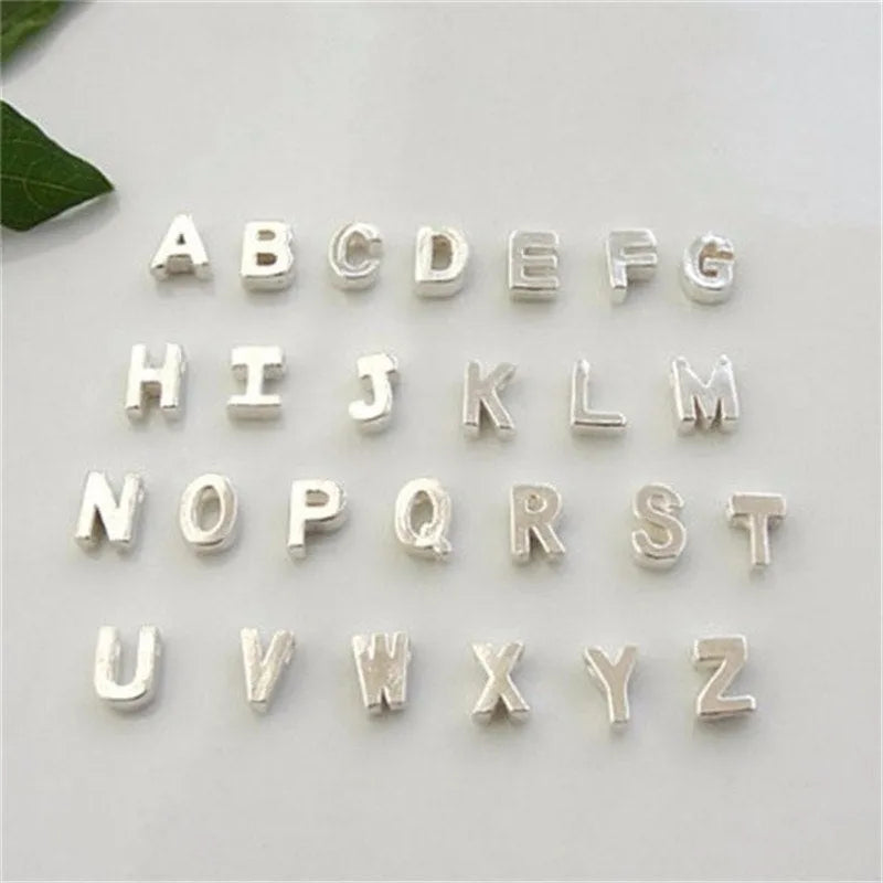 Peach heart shaped letter necklace pendant in gold or silver alloy, 5.5g, A to Z initial design