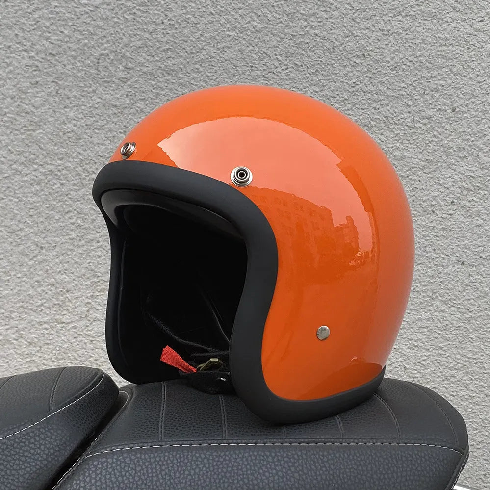 FRP retro half motorcycle helmet in Cement Gray for electric motorcycle commuting