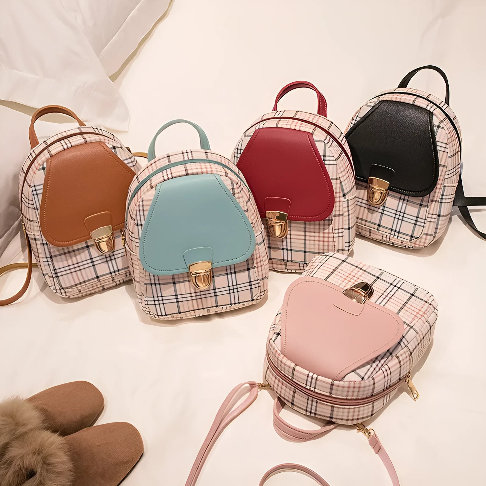 Diagonal phone bag in PU leather with adjustable strap in five colour options