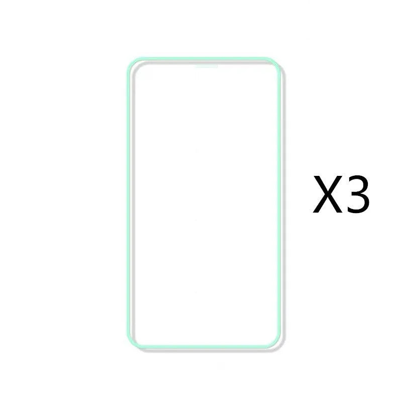 Luminous full cover tempered glass screen protector for iPhone glowing in the dark.