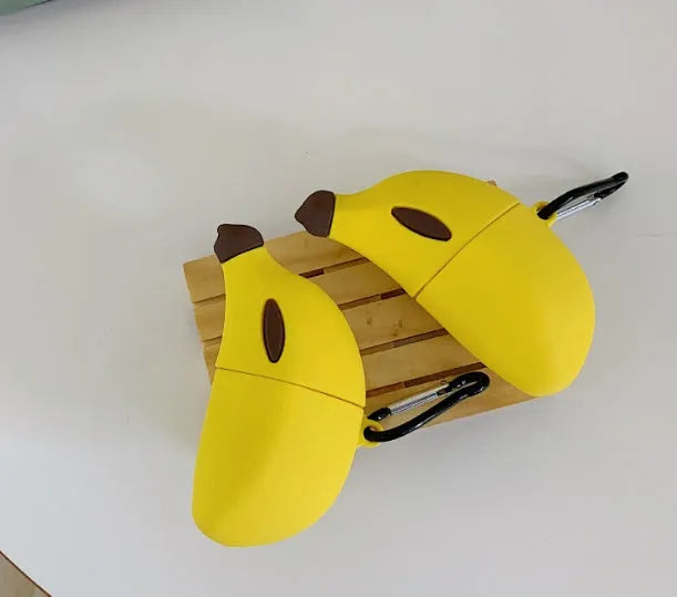 Yellow banana silicone case for Apple AirPods Pro wireless headphones