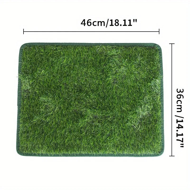 Washable artificial grass dog and cat toilet training mat shown in three sizes.