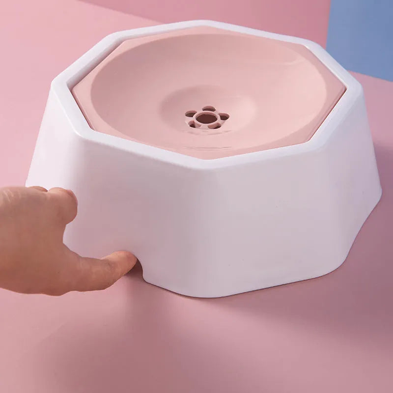 Automatic floating water bowl for cats and dogs, PP, 23x23x8 cm, pink or light blue pet drinking device