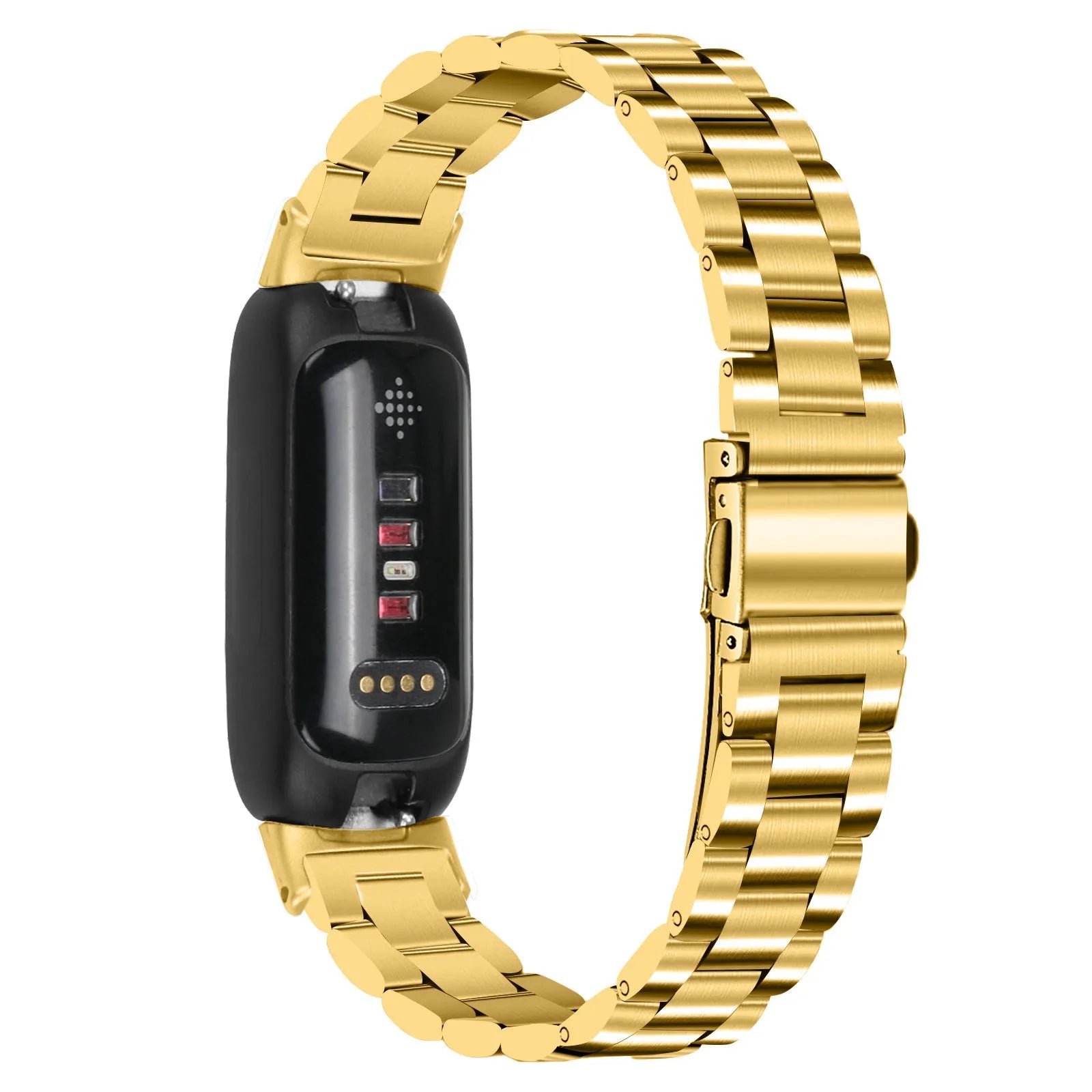 Stainless steel three-bead watch strap for Fitbit Inspire3 in multiple colour options